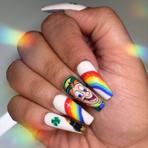 Lucky charms St. Patrick's Day nails