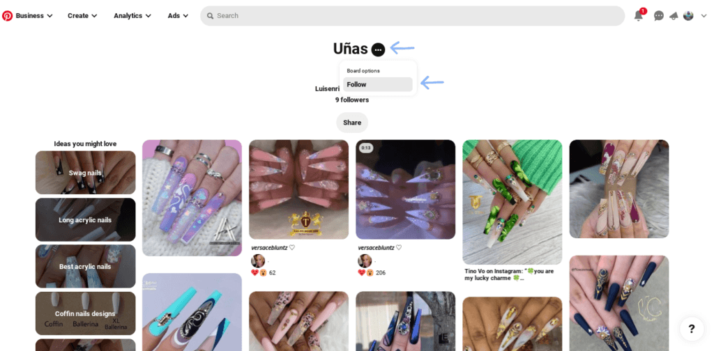 How To follow Pinterest Boards using the follow adds