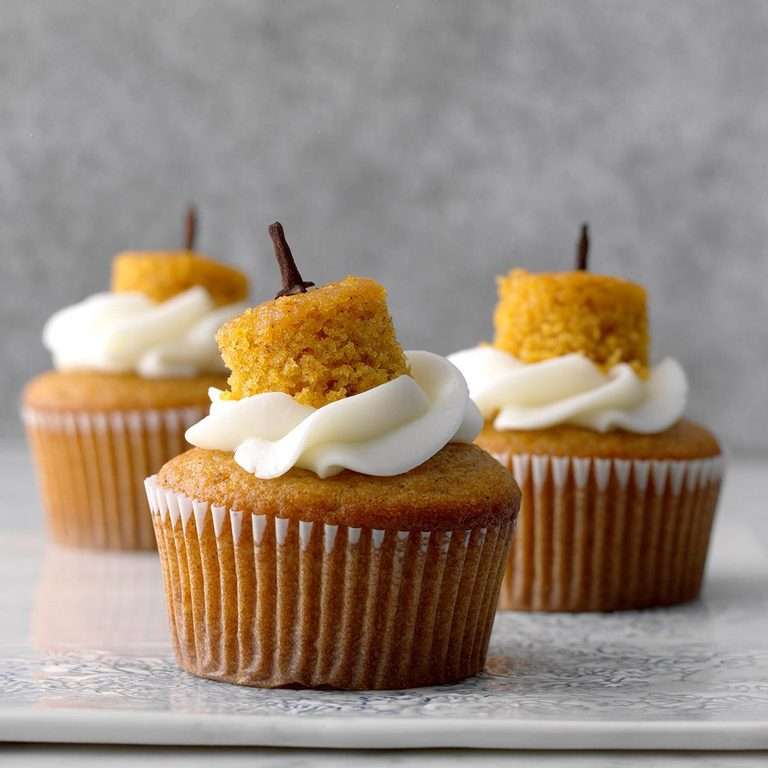 using Halloween pumpkins to make pumpkin muffins with icing