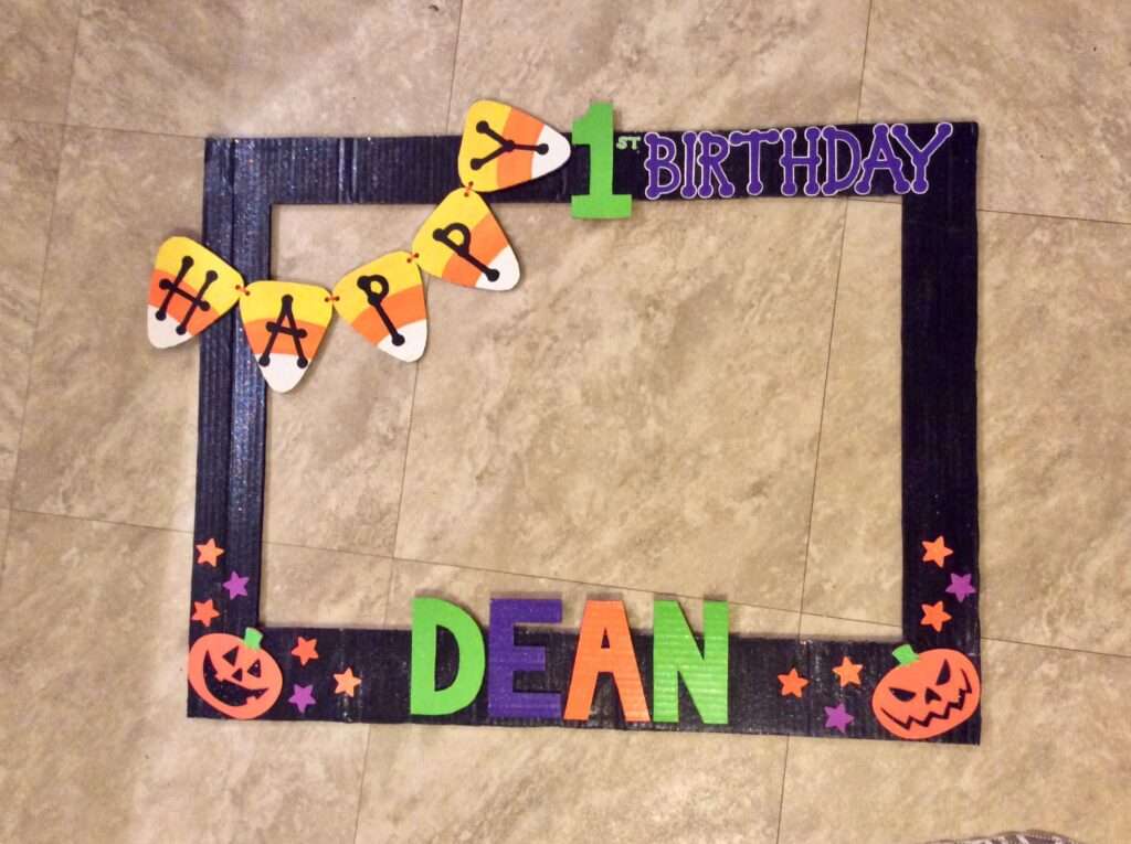 Halloween party cardboard photo frame