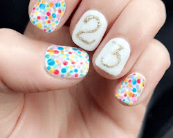 Confetti nails birthday nail design