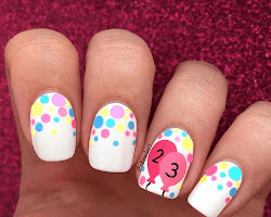 Balloon nails birthday nail design