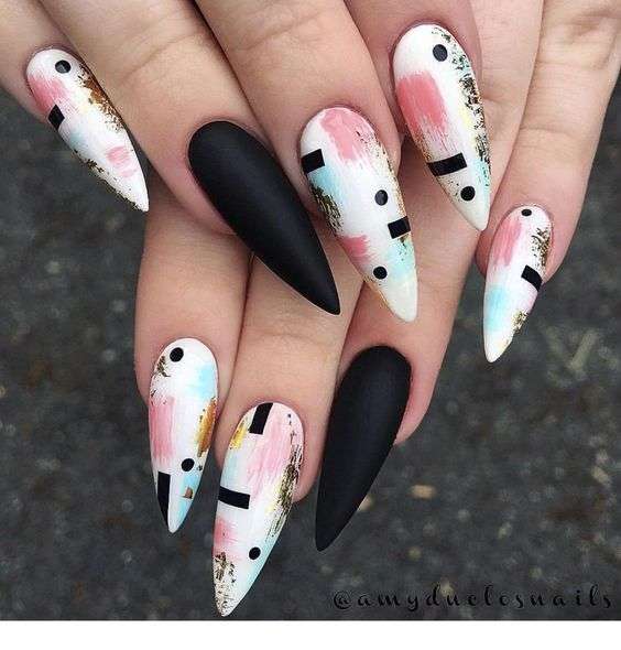 Geometric nail art designs