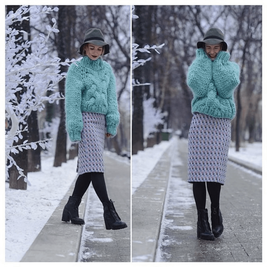 Best fall and winter fashion trends for 2023, How to balance a chucky knit sweater with a long dress and boots