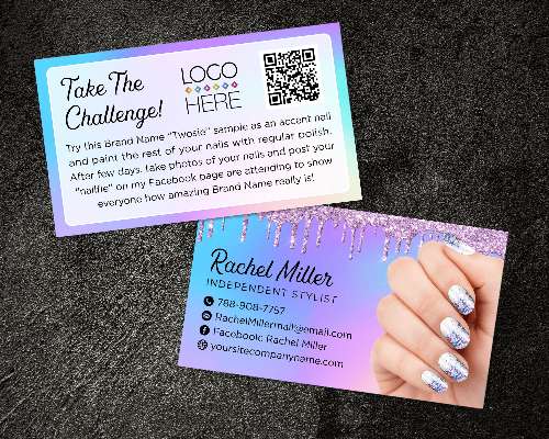 Twosie Business Card Nail Sample Card Stylist Business