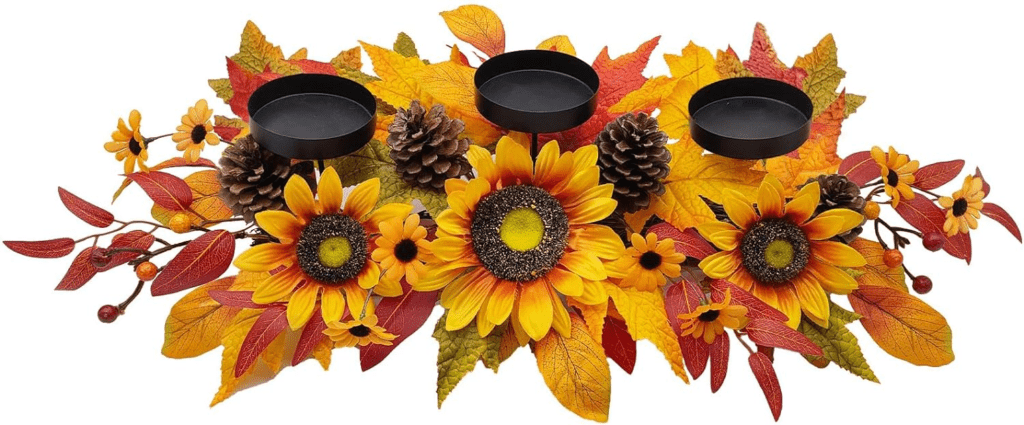 Thanksgiving Table Decor Autumn Leaves Harvest Table Candelabrum