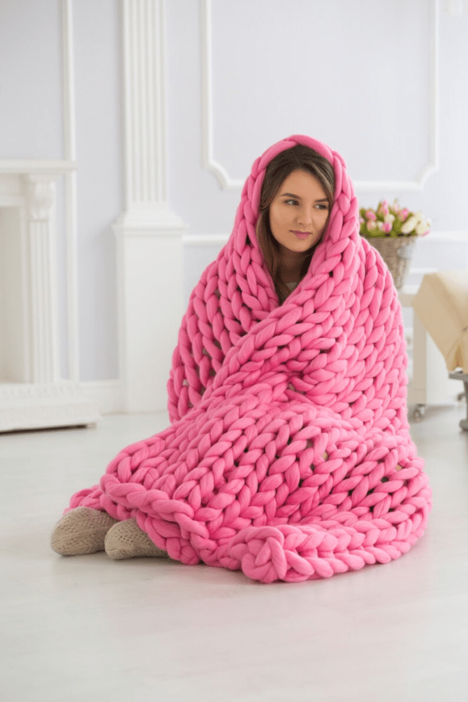 Chunky Knit Throw Blanket