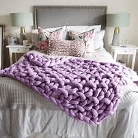 Chunky knit throw blanket