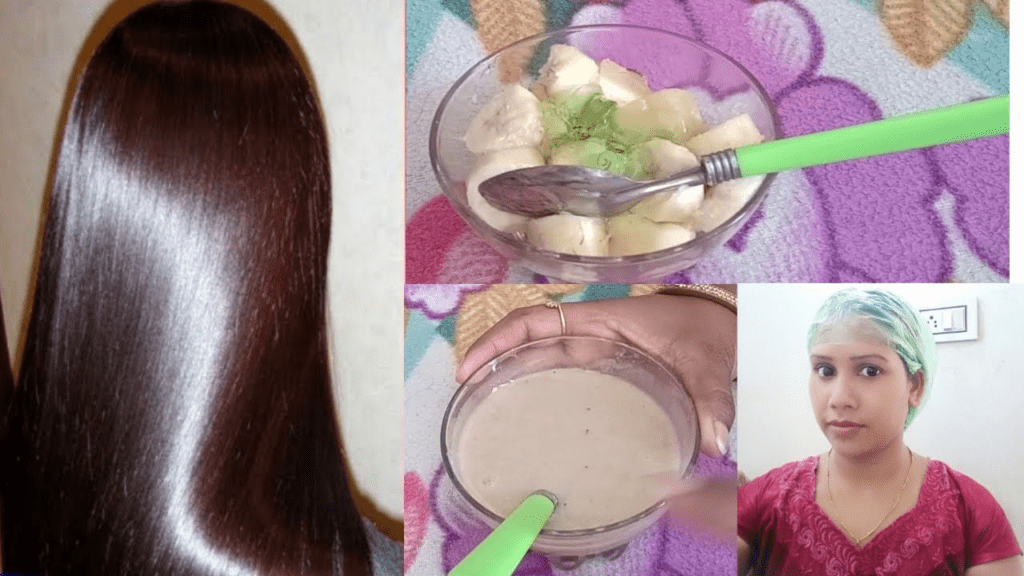 Shiny hair using a DIY hair mask