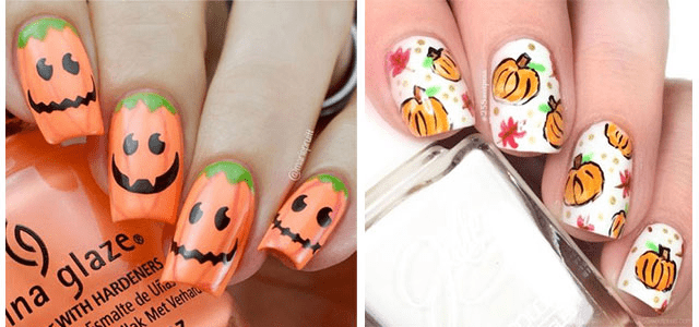 Pumpkin patch nail art designs