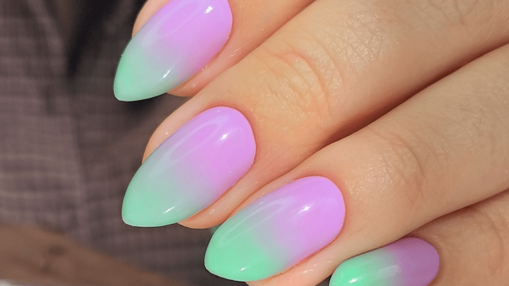 Ombre blooming gel nail art designs