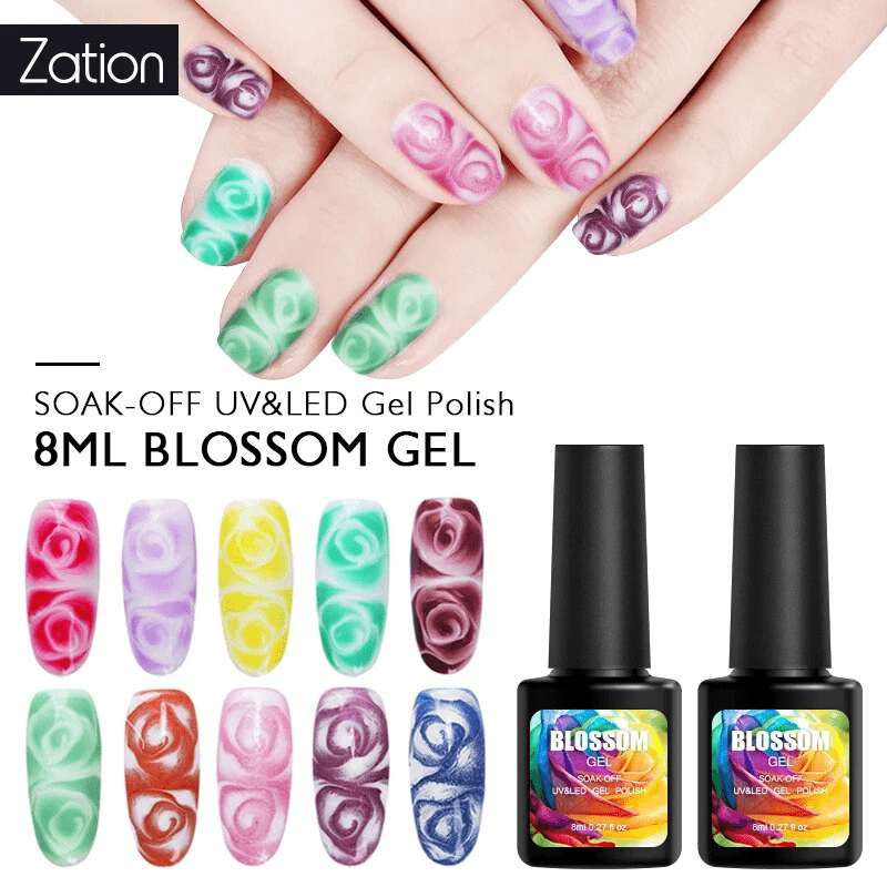 Blossom blooming gel nail designs