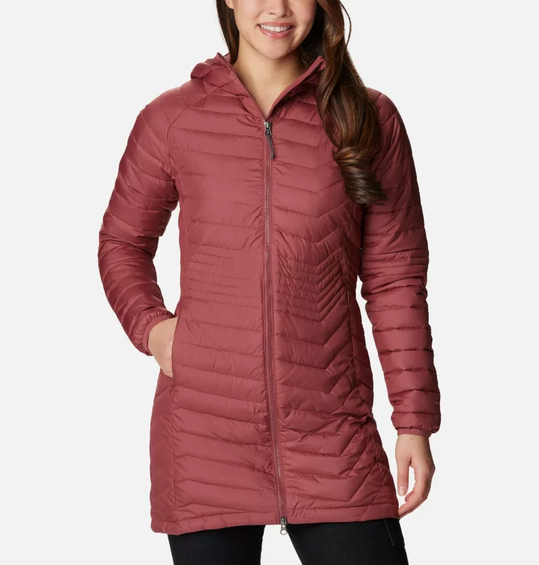 beetroot colored columbia winter coat