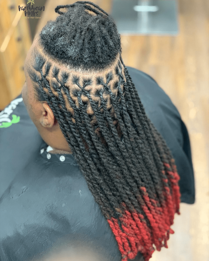 Two strand loc twist hairstyle