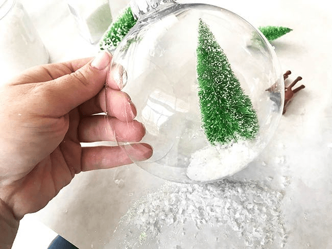 Adding contents to a DIY Snow globe