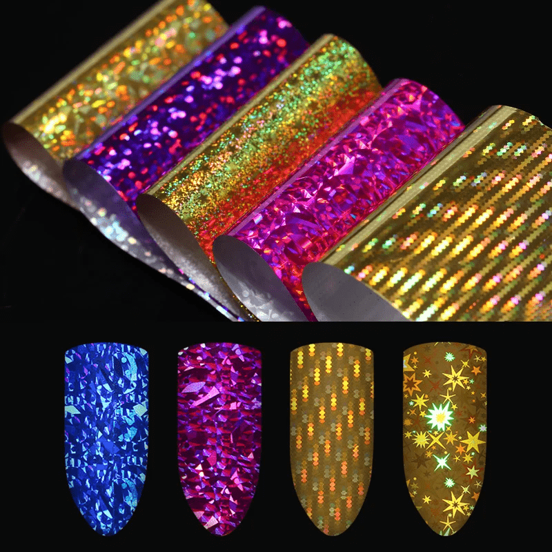 Nail foil sheets used as nail decals