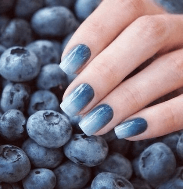 Blue ombre nail colors