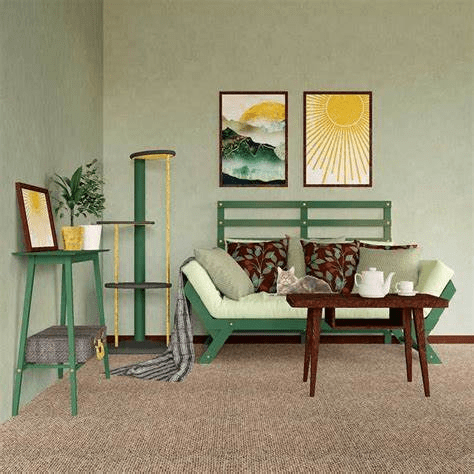 Redecor living room space in green