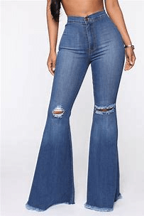 Flared bell bottom jeans