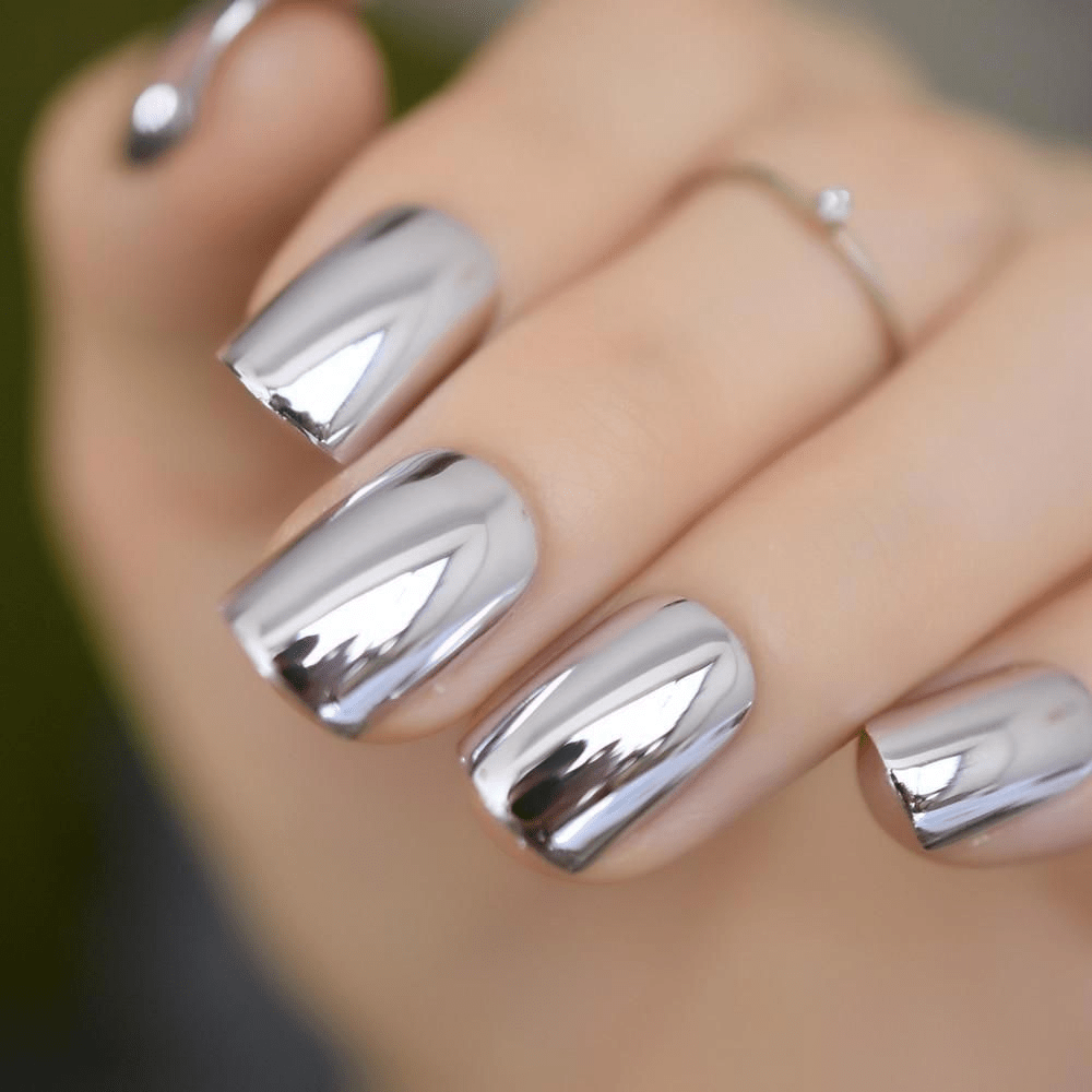 popular tiktok nail art 3d Chrome nails