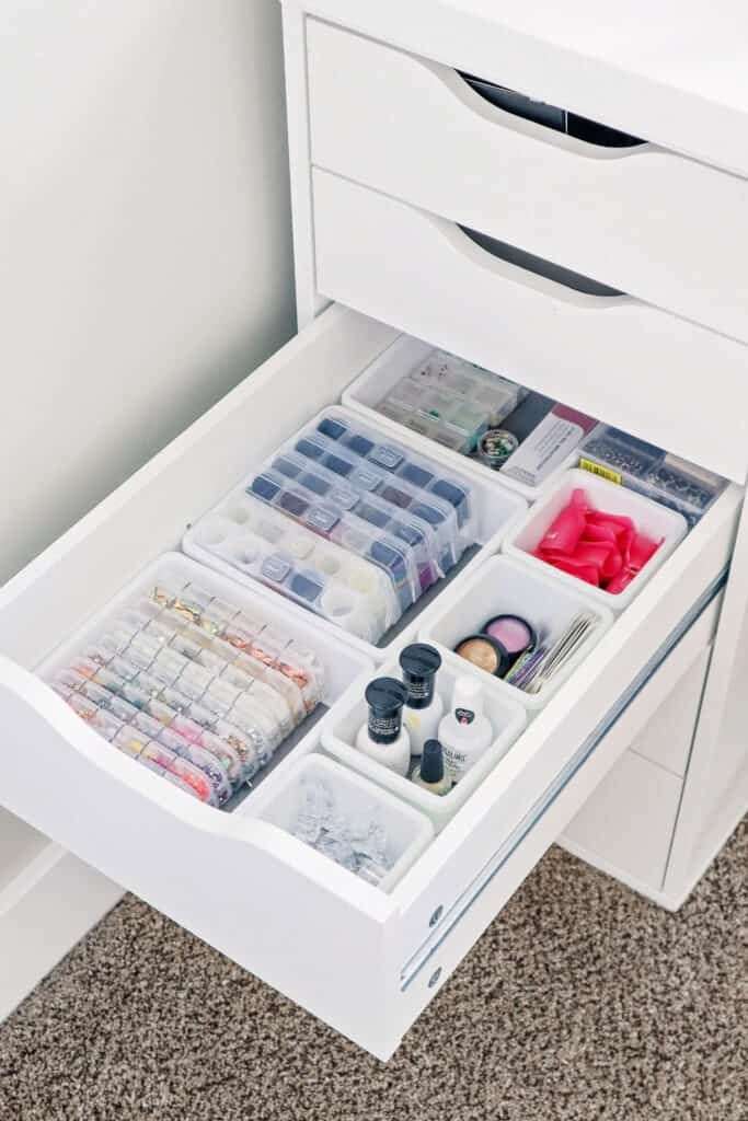 organizing your nail supplies